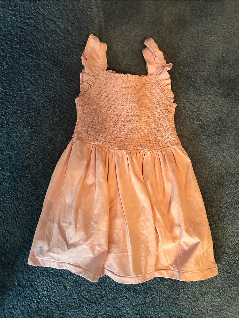Polo by Ralph Lauren Peach Ruffled Smocked Sundress